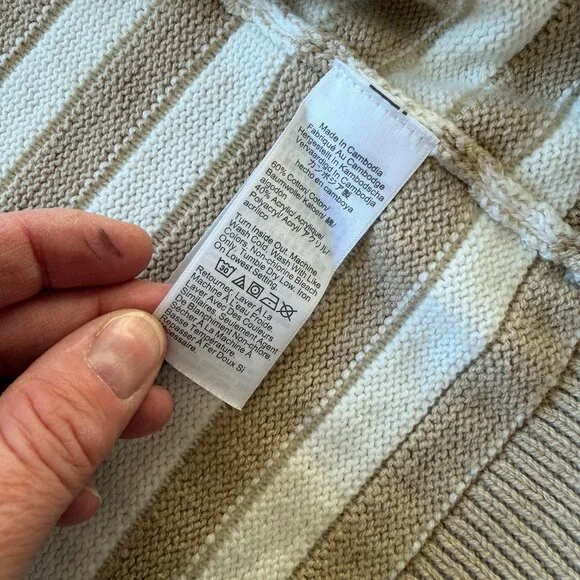 J. Crew Factory Tan and Cream Striped Cardigan - Picture 7 of 9